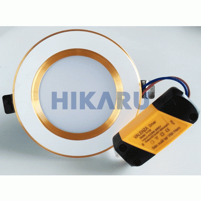 Đèn led downlight viền vàng đế mỏng 9W