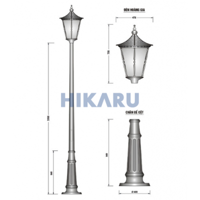 Đèn sân vườn Hoàng Gia