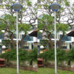 Cột đèn sân vườn thép mạ